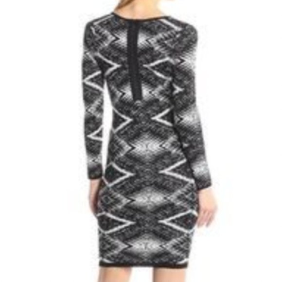 Plenty by TRACY REESE Felicity Jacquard Knit Dress in Ivory/Black XS - Picture 3 of 12